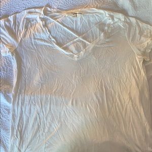 Urban Outfitters White Criss Cross Tee